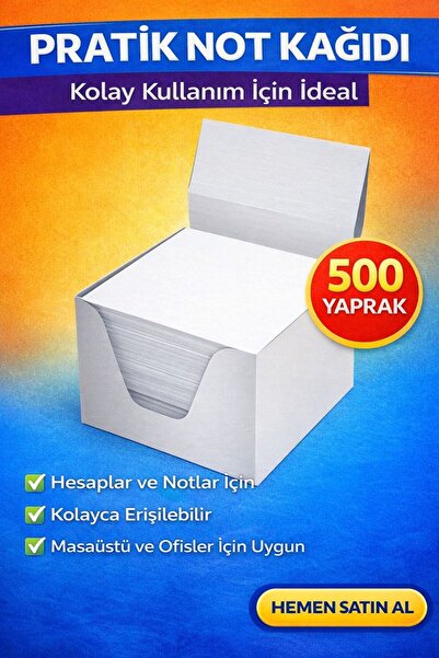 ANI OFİS KIRTASİYE A K Not Kağıdı 500 Yaprak | Kutu İçinde Masaüstü Notluk