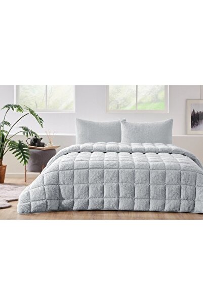 Özdilek Nova Quilt Set Single Size (160X240)-Sherpa Gray