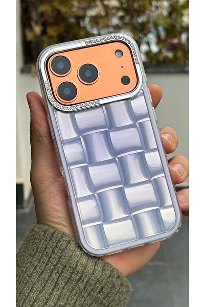 EDELFU حافظة هاتف شفافة بنمط مربع مع إطار للكاميرا بتفاصيل حجرية متوافقة مع آ...