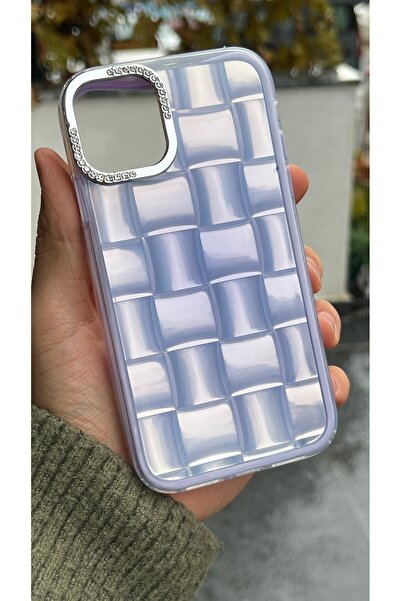 EDELFU حافظة هاتف شفافة بنمط مربع مع إطار للكاميرا مزين بالحجر، متوافقة مع آي...