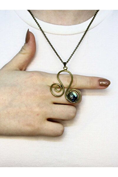 esha Natural Stone Labradorite Natural Stone Antique Women's Necklace Euk2Lbt