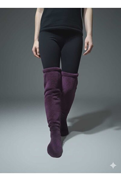 MOONSAND Wellsoft Plush Over-The-Knee Home Socks Long Socks Booties Winter Un...