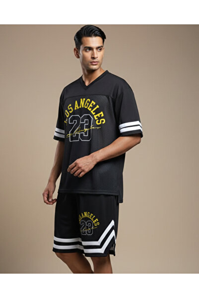 Future Mask Y2K Men's 2-Piece Set: T-shirt and shorts with a comfortable and stylish fit, front and back print, made of soft, stretchy polyester.