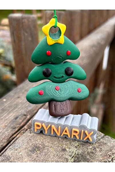 pynarix شجرة عيد الميلاد المتحركة - حجمها متوسط ولكن تأثيرها كبير 🎄 حقيبة ثلاثية الأبعاد قابلة للتحريك مقابل شخصية (8 سم)