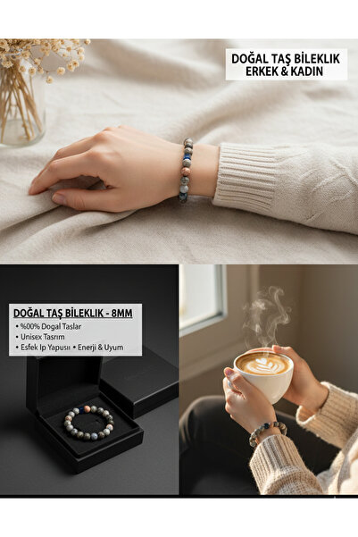 Goldwatches Mixed Natural Stone Citrine, Quartz, Emerald, Onyx, Lapis Unisex Bracelet - Protects from Depression - Boxed