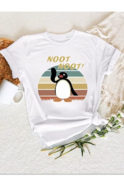 LELVANİ Tricou cu model imprimat cu pinguini din desene animate