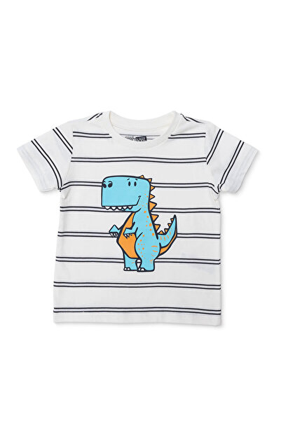 HelloBaby HelloBaby Baby Boy Tshirt Dinosaur Printed Crew Neck Short Sleeve