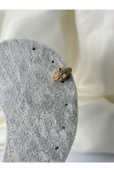 divakse Steel Earring Cartilage Model Lion Head Zircon Gold