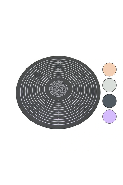 shopwave Round Colorful Silicone Dough Mat with Scale Drawing 190Gr Diameter: 45cm (5047)