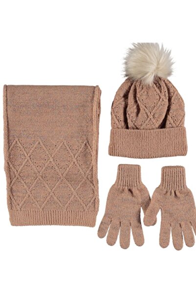 bipamuk مجموعة قفازات وقبعة نسائية من كلارا هيفير بتصميم فاخر مع بومبون، ناعم...