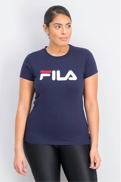 FILA Women Sportswear Fit Short Sleeve Training Top, Navy