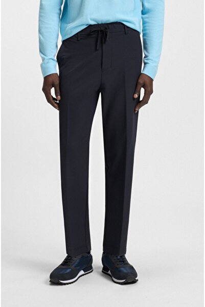 BOSS Erkek Dar Kesim Su Geçirmez Esnek Kumaşlı Lacivert Pantolon 50538179-402