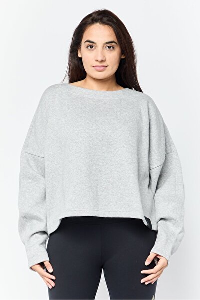 adidas Women Sportswear Fit Long Sleeves Outdoor Sweatshirt, Grey