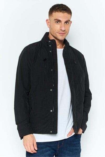 Geox Men Plain Windbreaker Jacket, Black