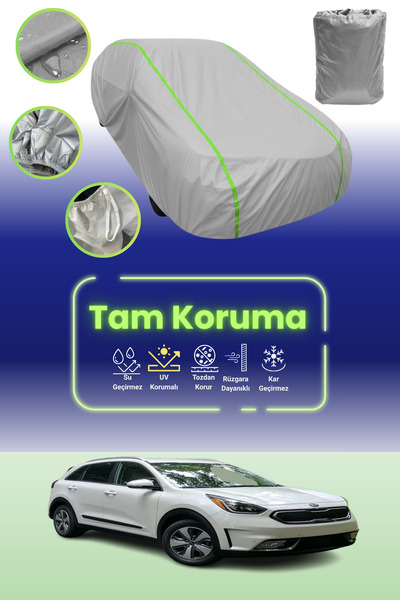 Dokaca Neo غطاء حماية للسيارة باللون الرمادي النيون قماش مجدّل كيا نيرو هايبرد 2018 - 2021 متوافق مع السيارة