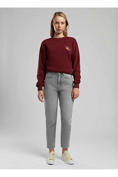Lee Cooper Yüksek Bel Dar Paça Mom Fit Gri Kadın Denim Pantolon 261 LCF 12100...