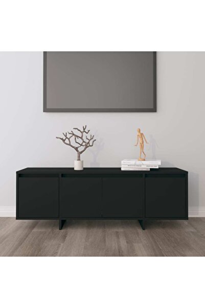 vidaxl خزانة تلفزيون سوداء 120×30×40.5 سم مصنوعة من الخشب المصنّع