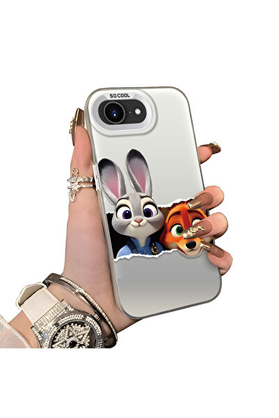 ucuc iPhone 16E Compatible Silicone Edge Acrylic Back Anime Character Protect...