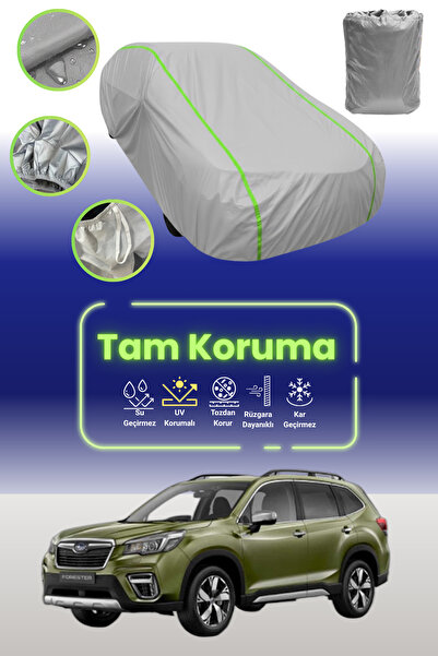 Dokaca Neo غطاء حماية للسيارة من القماش الرمادي اللامع قماش مجدّل سوبارو فورستر 1 متوافق مع غطاء حماية السيارة من القماش