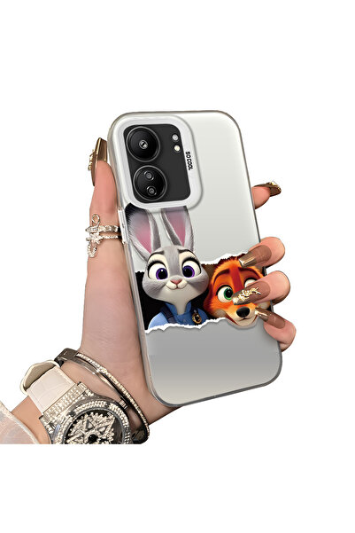 ucuc Xiaomi Poco C65 Compatible Silicone Edge Acrylic Back Anime Character Pr...