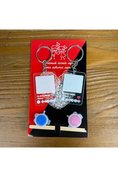 Kudi Parmak izi anahtarlık sevgililere çiftlere özel