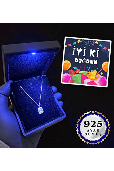 hediye arıları Doğum Günü Hediyesi Premium Işıklı Kutusunda 925 Ayar Gümüş Ko...