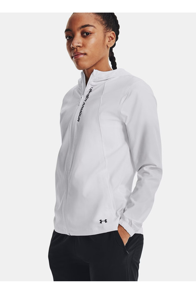 Under Armour 1377043-100-UA OutRun the STORM Jac Beyaz Normal Düz Kadın Rüzga...