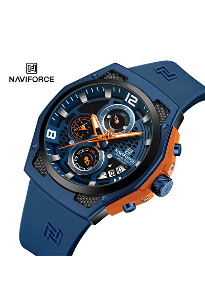 Naviforce ساعة رجالية أصلية فاخرة عالية الجودة من BBEBE - سوار سيليكون مقاوم ...