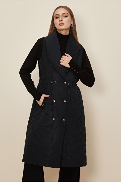 Alvina Quilted Vest with Drawstring Detail 46148