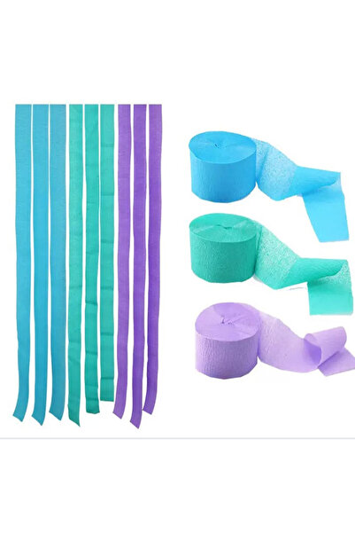 Generic 3-Piece Assorted Pastel Colour Paper Roll Blue/Purple