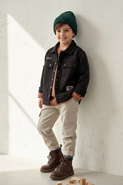 Minigimin Cicileri Set de 3 piese pentru băieți cu jachetă cu nasturi cu aspe...