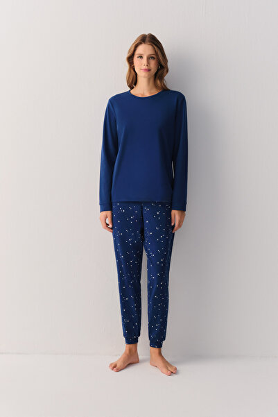 SUWEN Dreaming Stars Pamuklu Pijama Takımı