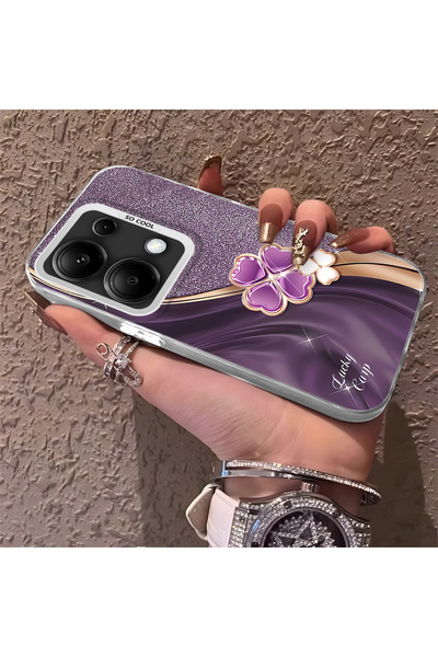 Hontinga حافظة هاتف Xiaomi Poco M6 Pro 4G المتوافقة مع الهاتف ذات ظهر صلب ومض...