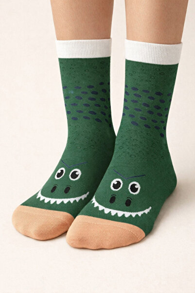 BONY SOCKS Унисекс чорапи с мотив на сладко чудовище, зелени