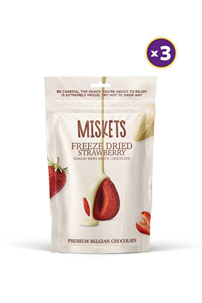 Miskets Beyaz Çikolata Kaplamalı Çilek 80 gr x 3 Adet