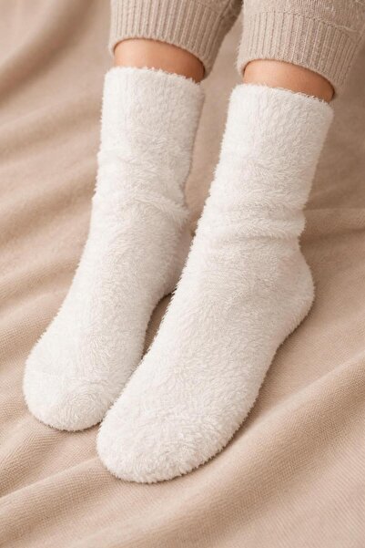 BONY SOCKS Unisex Thick Socks White
