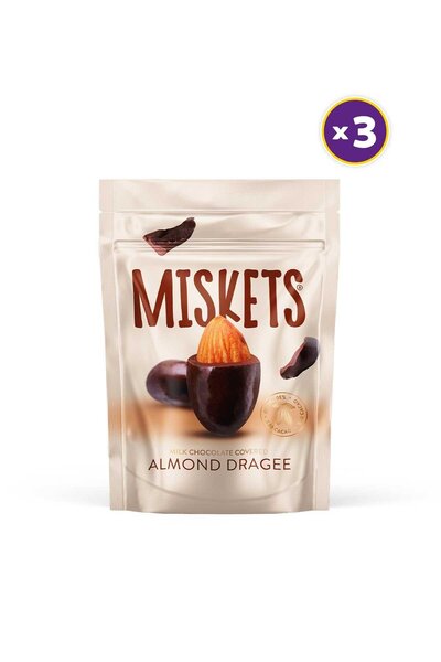 Miskets Bademli Sütlü Çikolata Kaplamalı Draje 70g x3 Adet