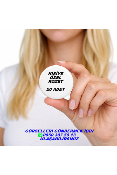 SemiramiS Rozet 20 Adet Kişiye Özel 44mm Buton Rozet | Parlak Kaplama | İğnel...