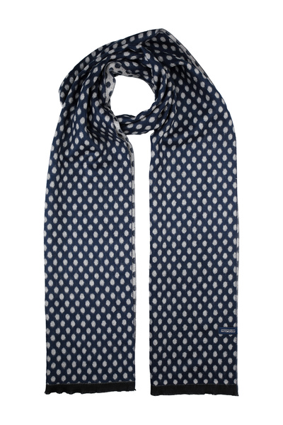 Hatemoğlu Lacivert Desenli Atkı