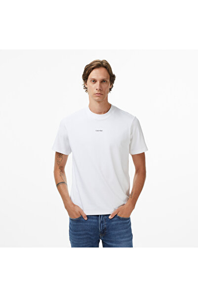 Calvin Klein Pique Nano Erkek Beyaz T-Shirt