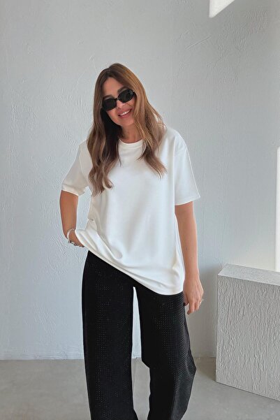 ELVAN TOLON Μπλουζάκι Ecru Modal Basic