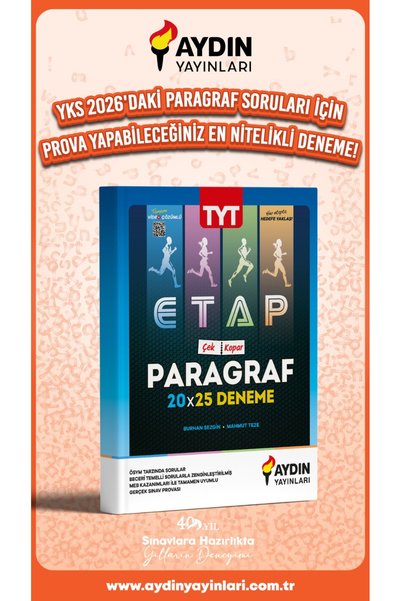 Aydın Yayınları ETAP PARAGRAF 20X25 DENEME