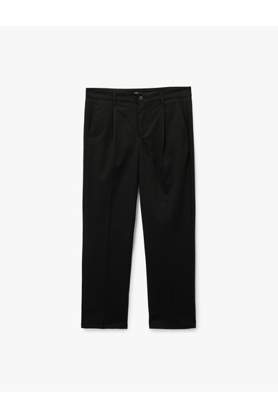 Koton Comfortable Fit Viscose Blend Pleated Fabric Trousers