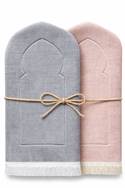 007 Arcade Prayer Rug Bundle - Gray and Pink