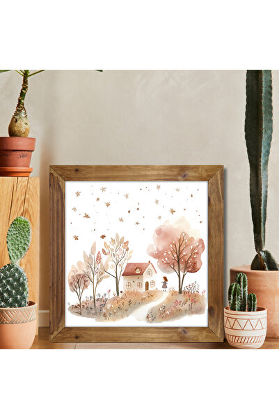 woodhomeworks One Piece Real Wood Framed Decor Pictură pătrată