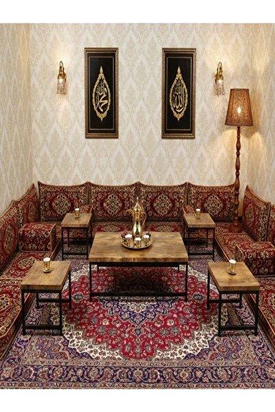 Bec4 Modern 5-piece wooden tea table set with a rectangular design