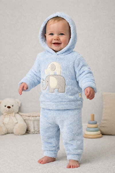 Arı Bebe Baby Boy Velsoft Hooded Double Tracksuit Set