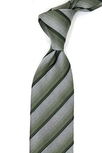 Kravatkolik Πράσινη ιταλική μεταξωτή γραβάτα σε στυλ Tavera IΚ2203