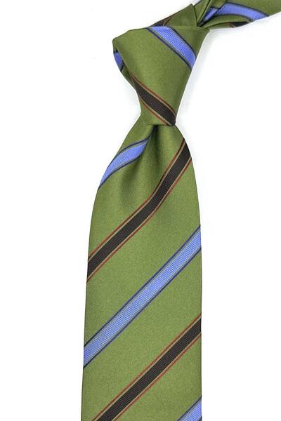 Kravatkolik ربطة عنق من الحرير الإيطالي باللون الأخضر على طراز فافالييلو IK2146