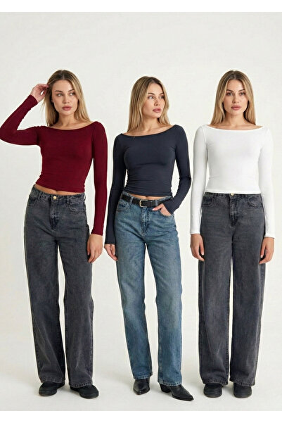 Moda Hour Дамски комплект от 3 части с лодка деколте